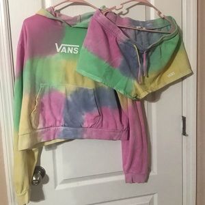 Vans aura tie dye hoodie and shorts set